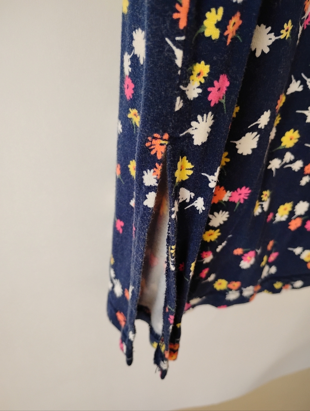 St. John's Bay Navy Maxi Skirt with Pink Yellow White Floral Print - Picture 4 of 7